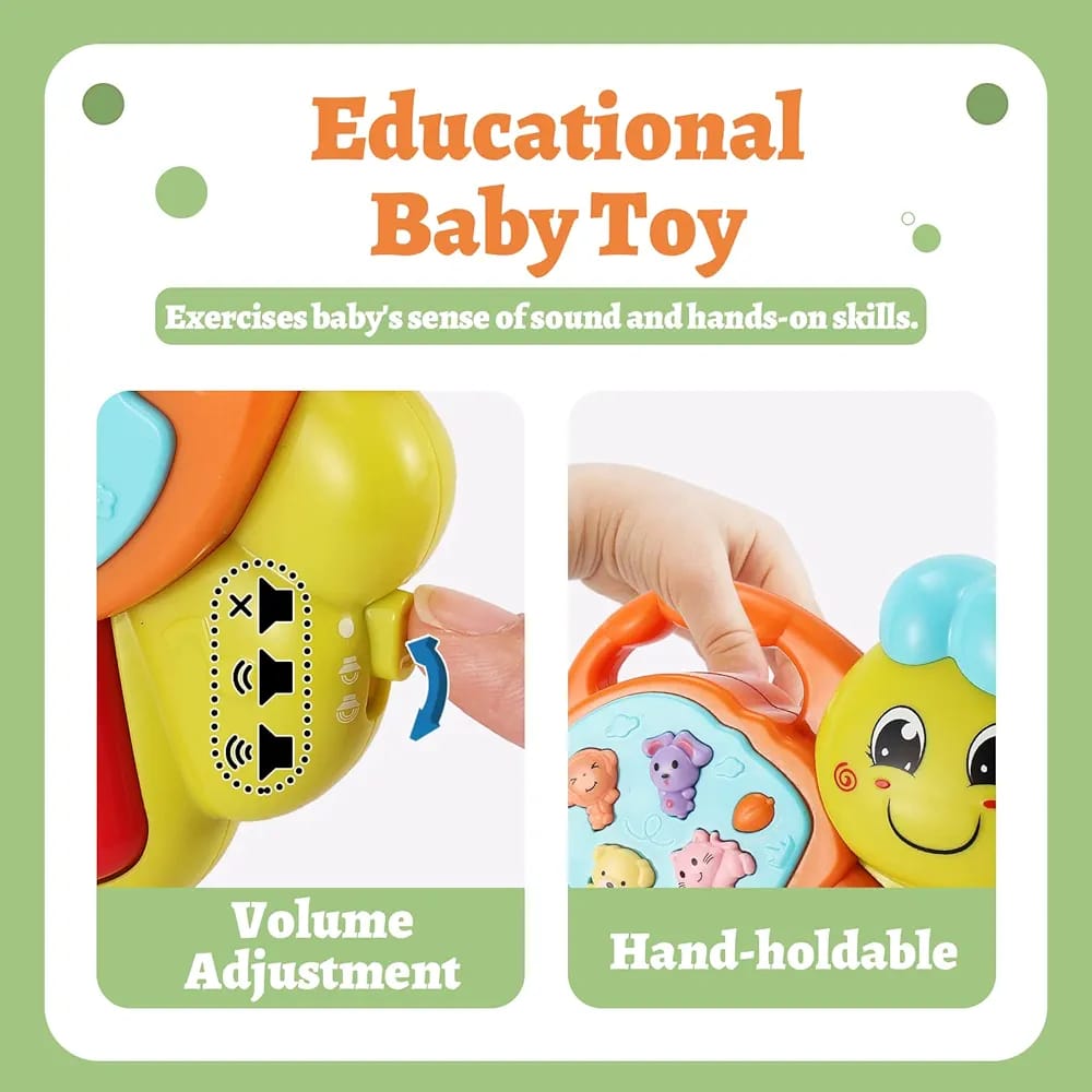 TOEY PLAY Baby Toy with Caterpillar for 12+ Months, Musical Piano Keyboard with Songs, Lights and Animal Sounds, Interactive Toys for Early Learning, Gifts for Little Kids, Boys, Girls 1 Year
